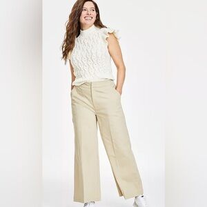 NWOT On 34th Wide Leg Cropped Pull On Chinos - Size 2X